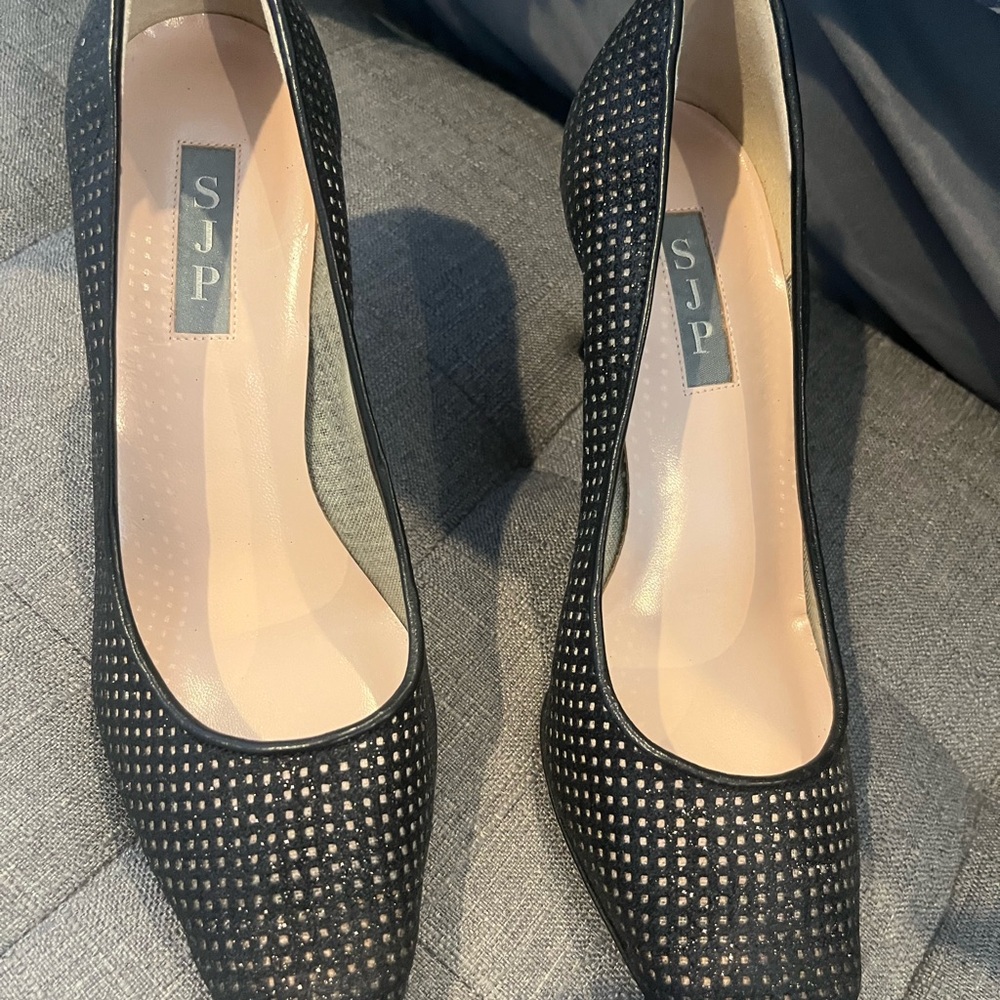 Sarah Jessica Parker SJP Black Sparkly Women's Heels - Picture 2 of 10